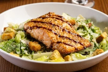 Caesar Salad with Roasted Balsamic Salmon