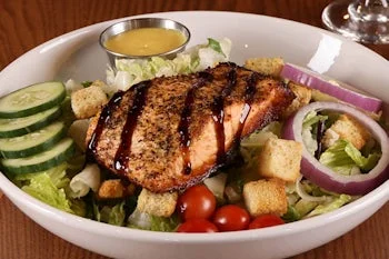 House Salad with Roasted Balsamic Salmon